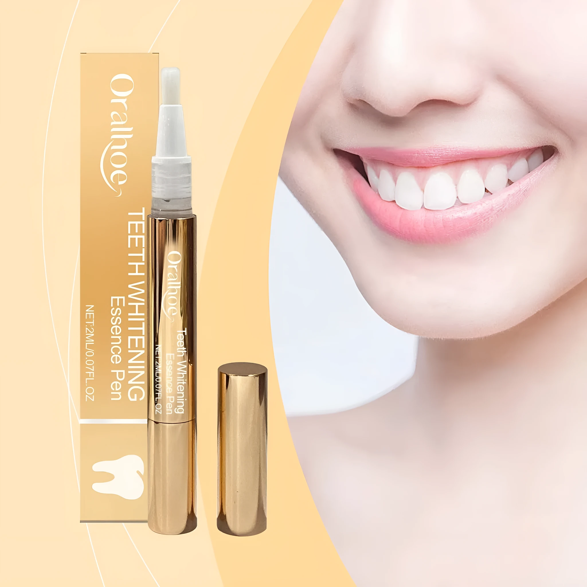 Portable toothbrush pen with brightening formula for teeth stains