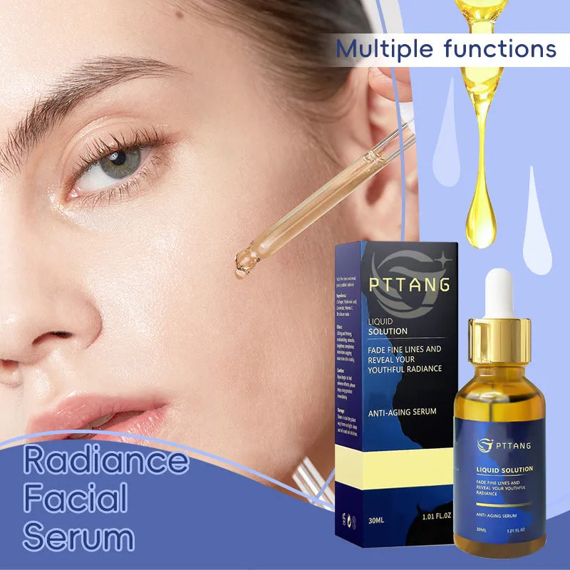 Glorious Facial Liquid moisturising serum in 10.1 cm tall bottle with 3.3 cm diameter for daily facial care