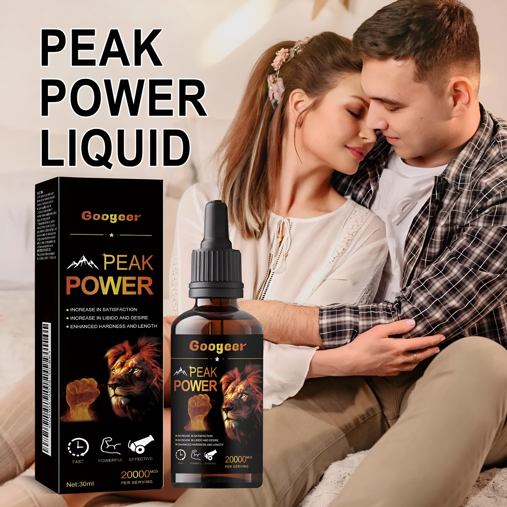 Googeer Peak Power Liquid Energy Supplement 30ml bottle for adult body care enhancement