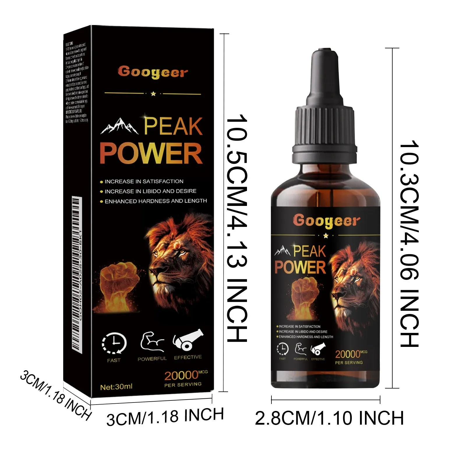 Googeer Peak Power Liquid Energy Supplement 30ml bottle for adult body care enhancement