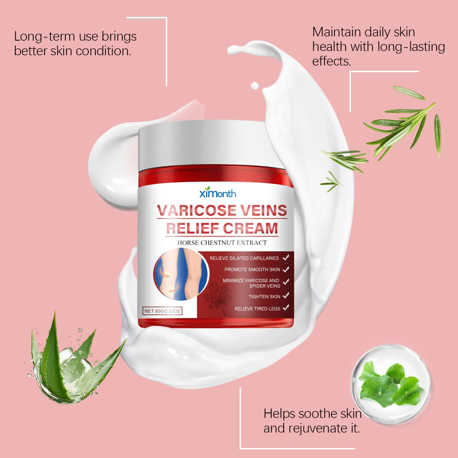 Two 80g tubes of leg moisturising cream for general skin types