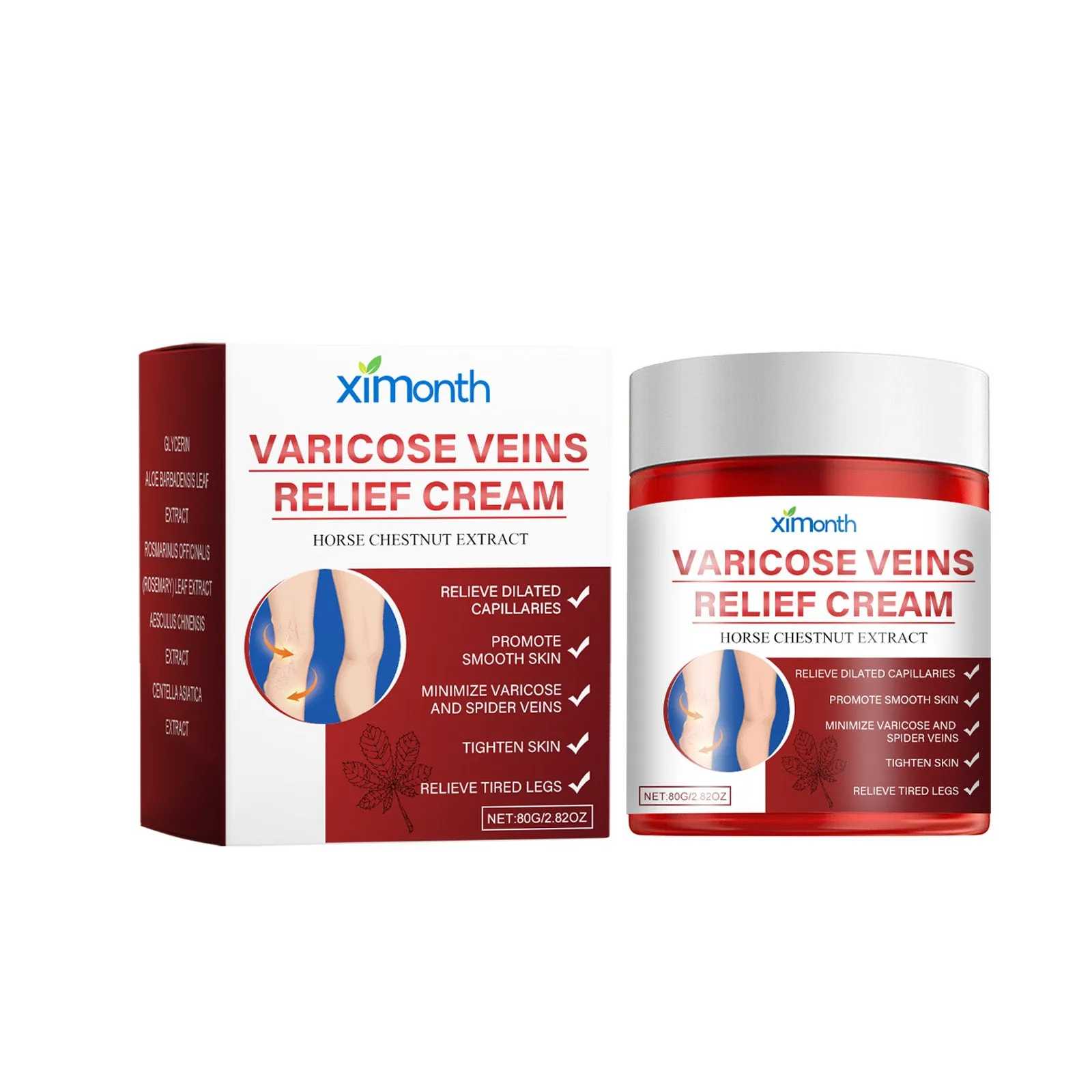 Two 80g tubes of leg moisturising cream for general skin types