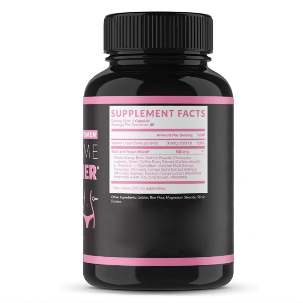 L-Carnitine capsules with White Kidney Bean extraction dietary supplement bottle containing 60 capsules