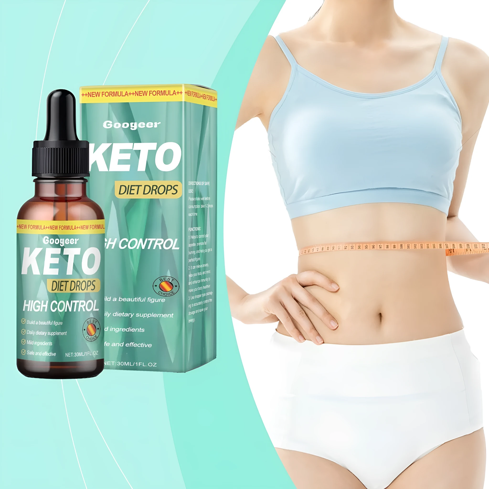 Google Diet Drops Body Treatment 30ml liquid serum bottle for slimming and body shaping.
