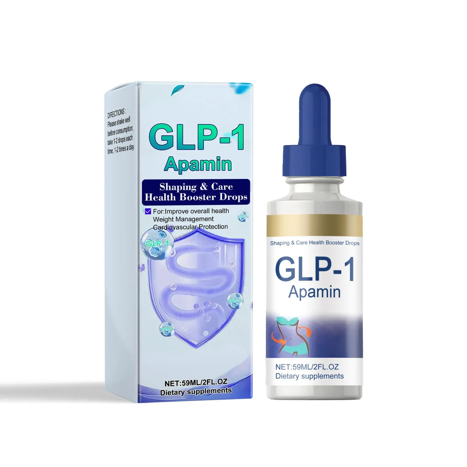 59ml bottle of Nourishing Skin Elastic Body Care Drops with dropper applicator for body treatment