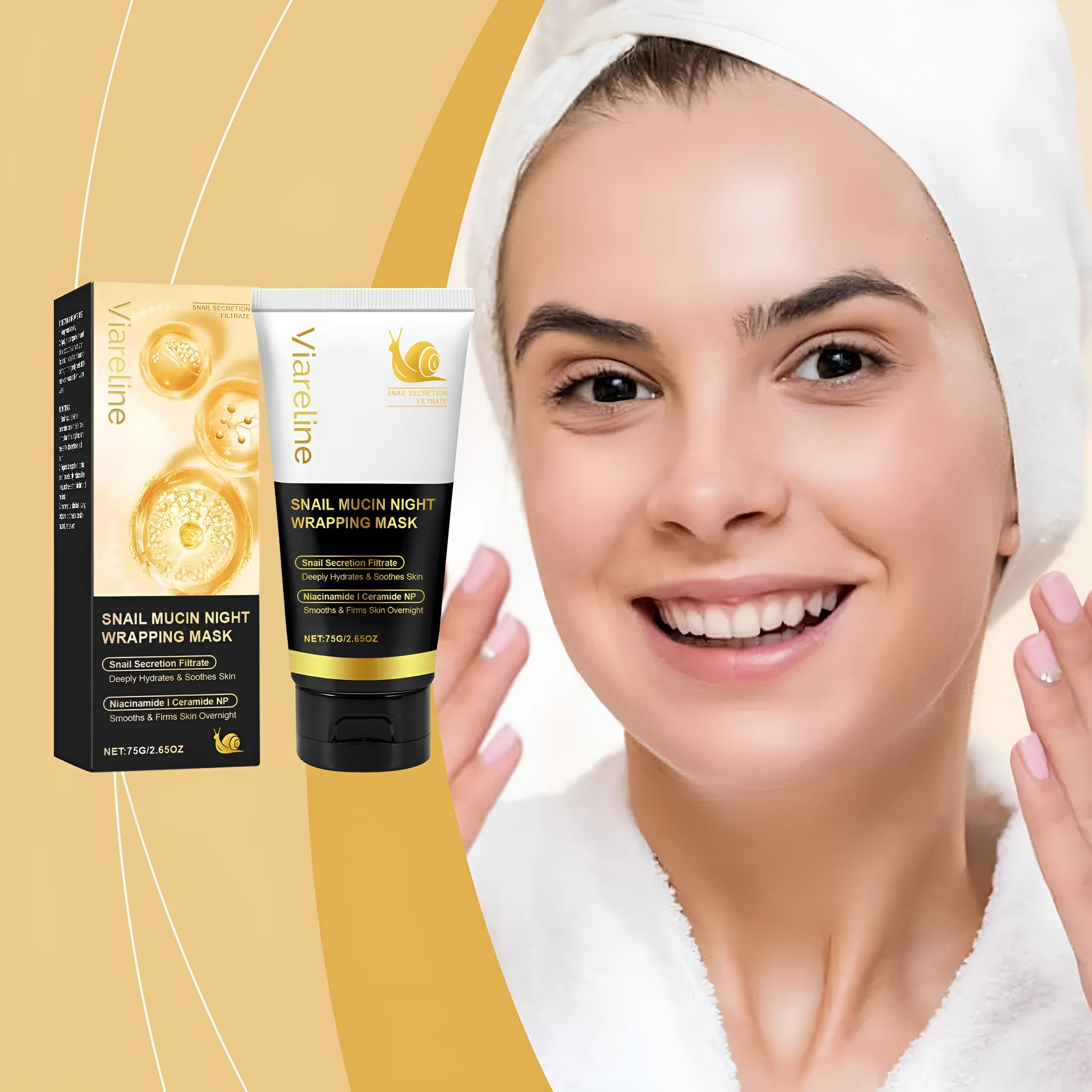75g snail mucus gel facial mask with collagen and ceramide ingredients