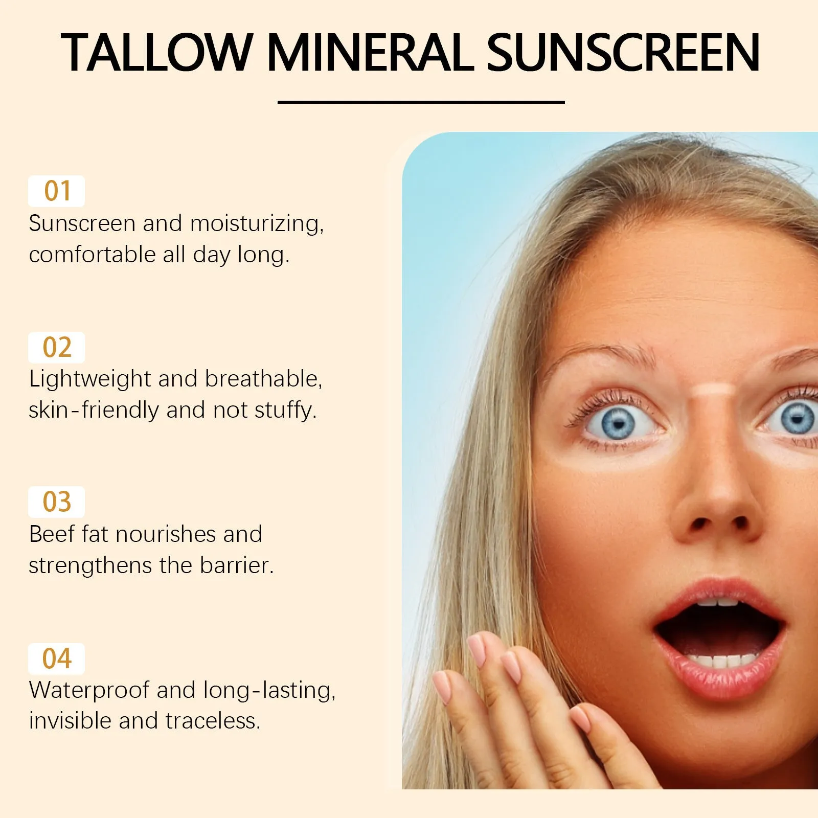 60g tube of Cow Fat Moisturising Sunscreen Lotion with broad-spectrum SPF protection.