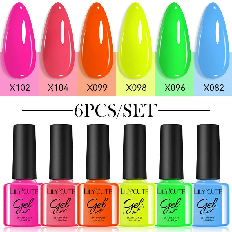 UV gel nail polish set with 20 bottles in glittering nude colours for home manicures