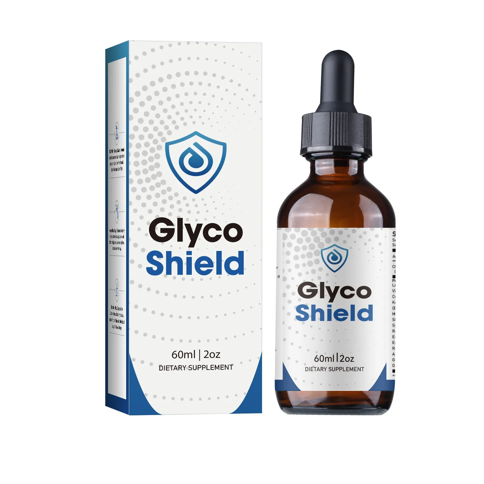 60ml bottle of men's dietary supplement drops with liquid formulation and three-year shelf life
