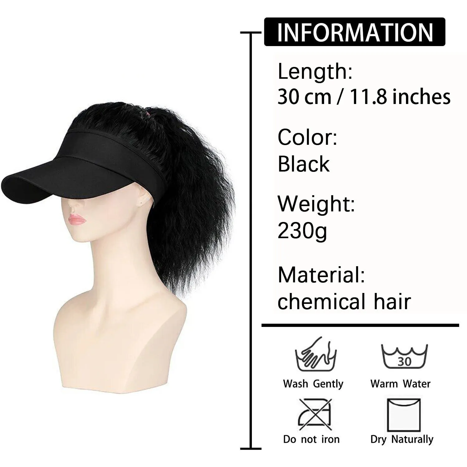 Women's short hairstyle hooded wig with horse tail waves on nude hat base in multiple colour options