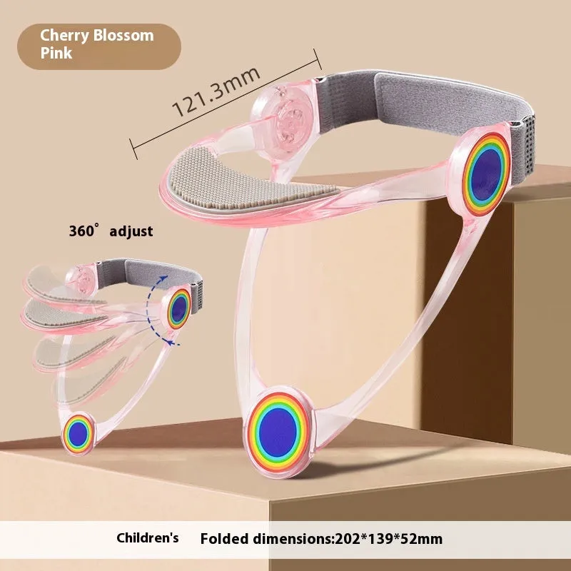 Adjustable neck brace for cervical spine support in blue, pink, or transparent for adult and children.