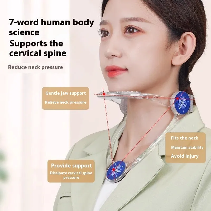 Adjustable neck brace for cervical spine support in blue, pink, or transparent for adult and children.