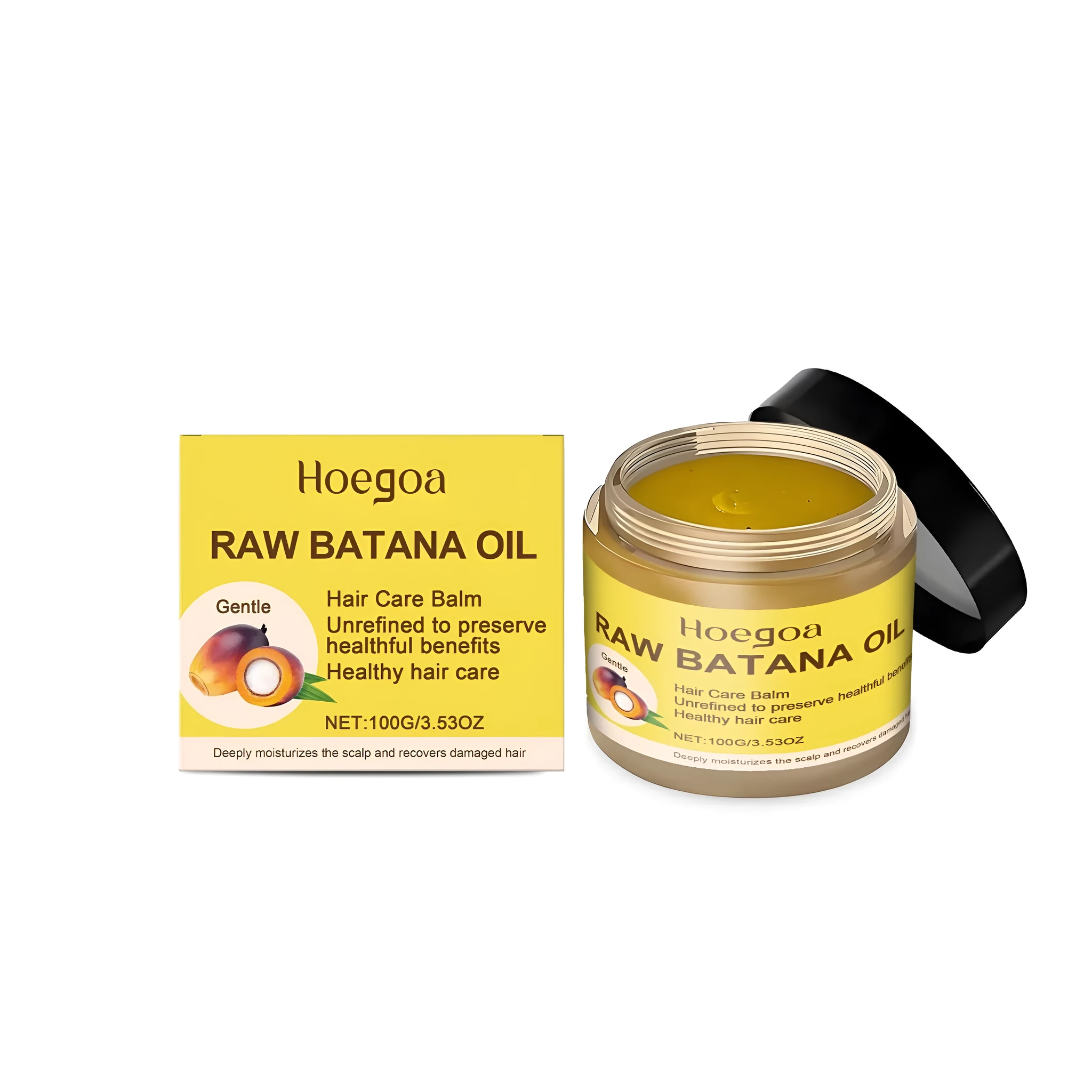 100g glass jar of Batana Hair Growth Cream for topical application on hair and scalp.