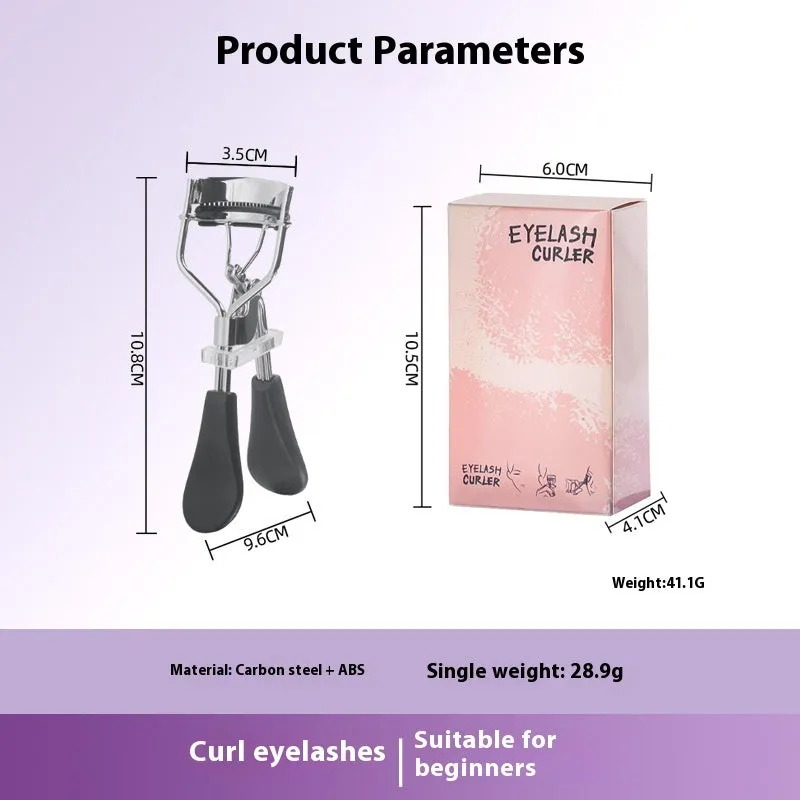 Manual A4 eyelash curler with comb in carbon steel and ABS plastic, shown in a selection of colours.
