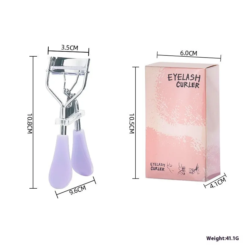 Manual A4 eyelash curler with comb in carbon steel and ABS plastic, shown in a selection of colours.