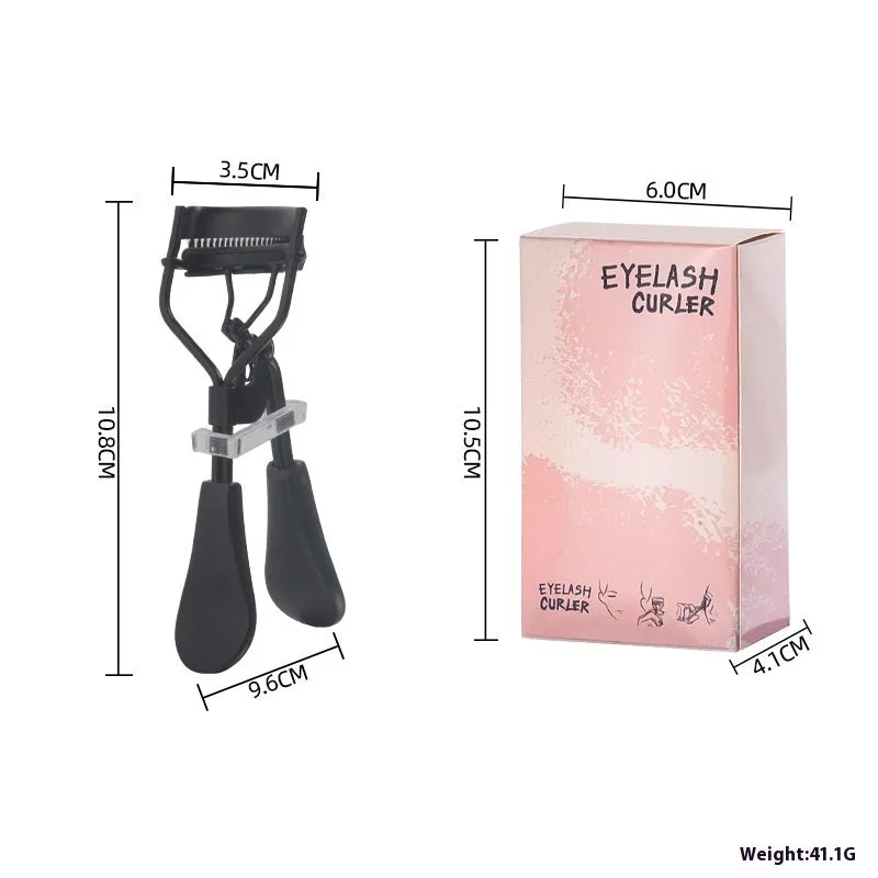 Manual A4 eyelash curler with comb in carbon steel and ABS plastic, shown in a selection of colours.