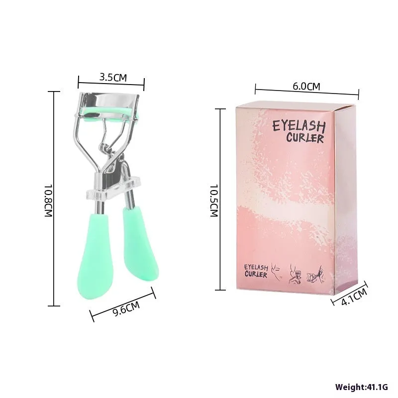 Manual A4 eyelash curler with comb in carbon steel and ABS plastic, shown in a selection of colours.