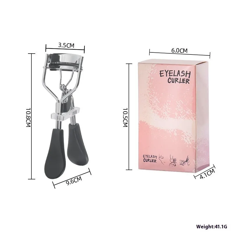 Manual A4 eyelash curler with comb in carbon steel and ABS plastic, shown in a selection of colours.