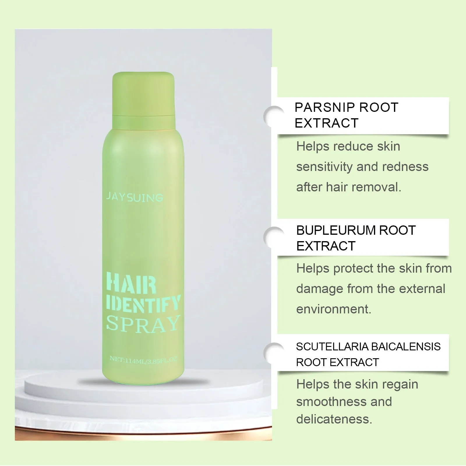 114ml bottle of Facial Hair Recognition Spray with botanical extracts for eyebrows.