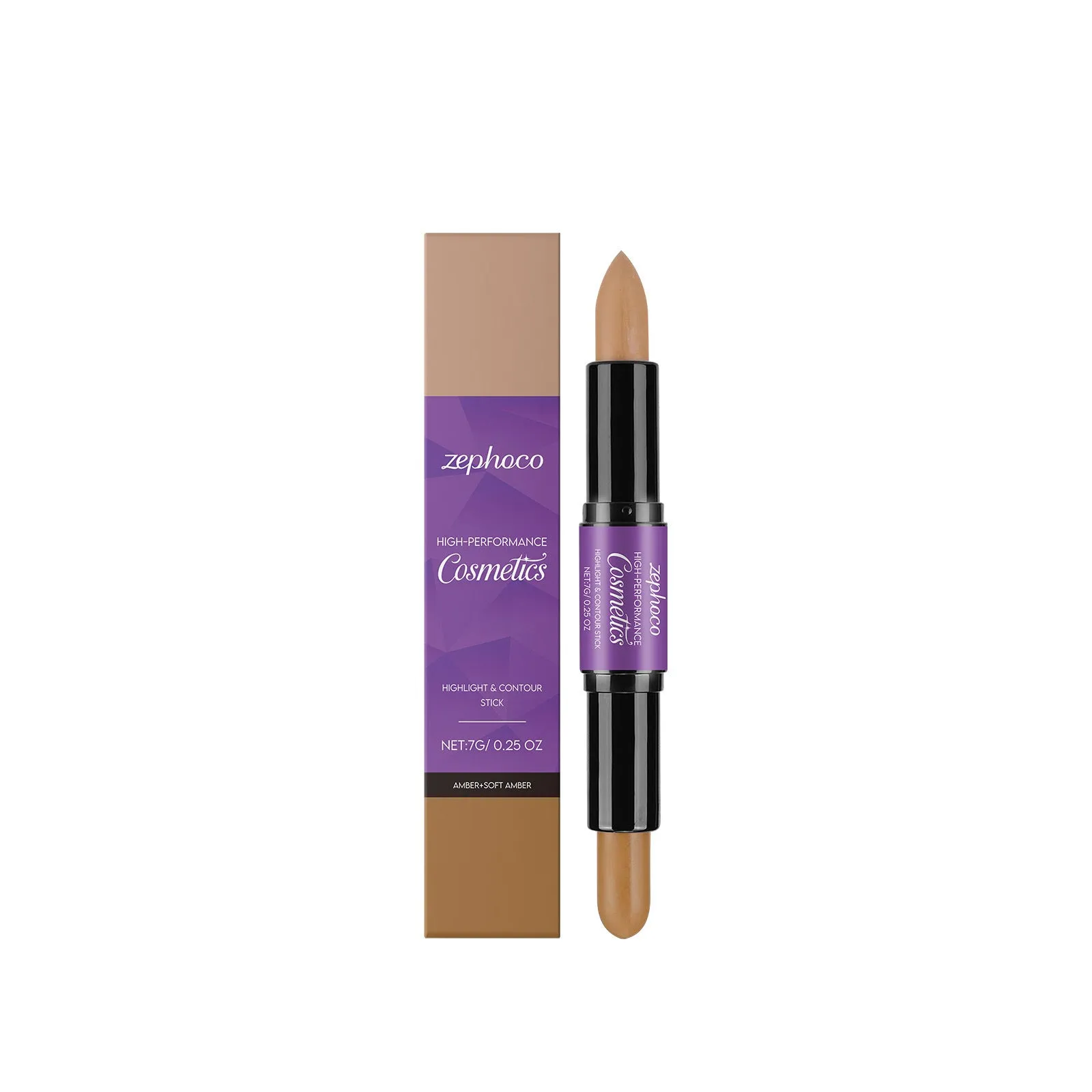 2-in-1 cream highlighter and contour stick make-up set in stick format