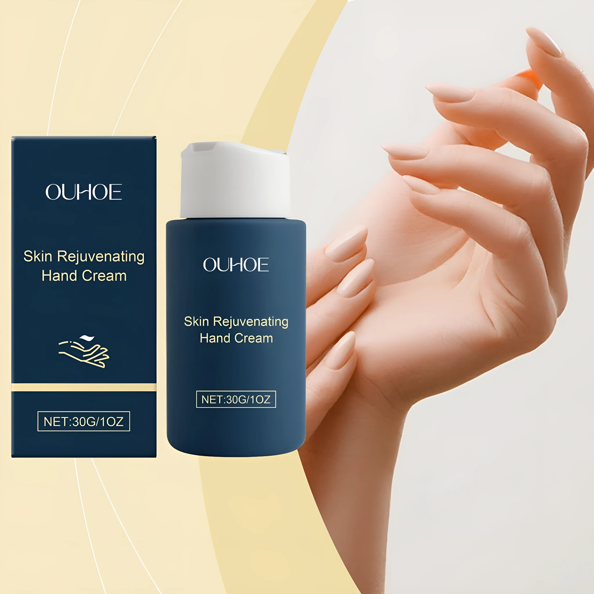 30g hand cream container for skin cleaning and cuticle treatment with nicotinamide and retinol