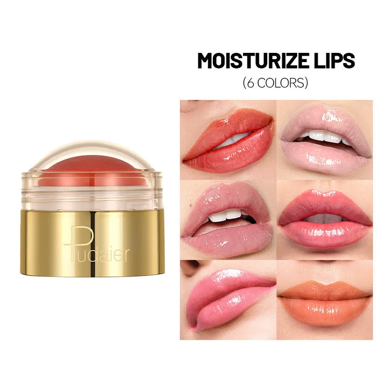 Standard size lip balm stick in a lipstick format, shown in one of six available colours.