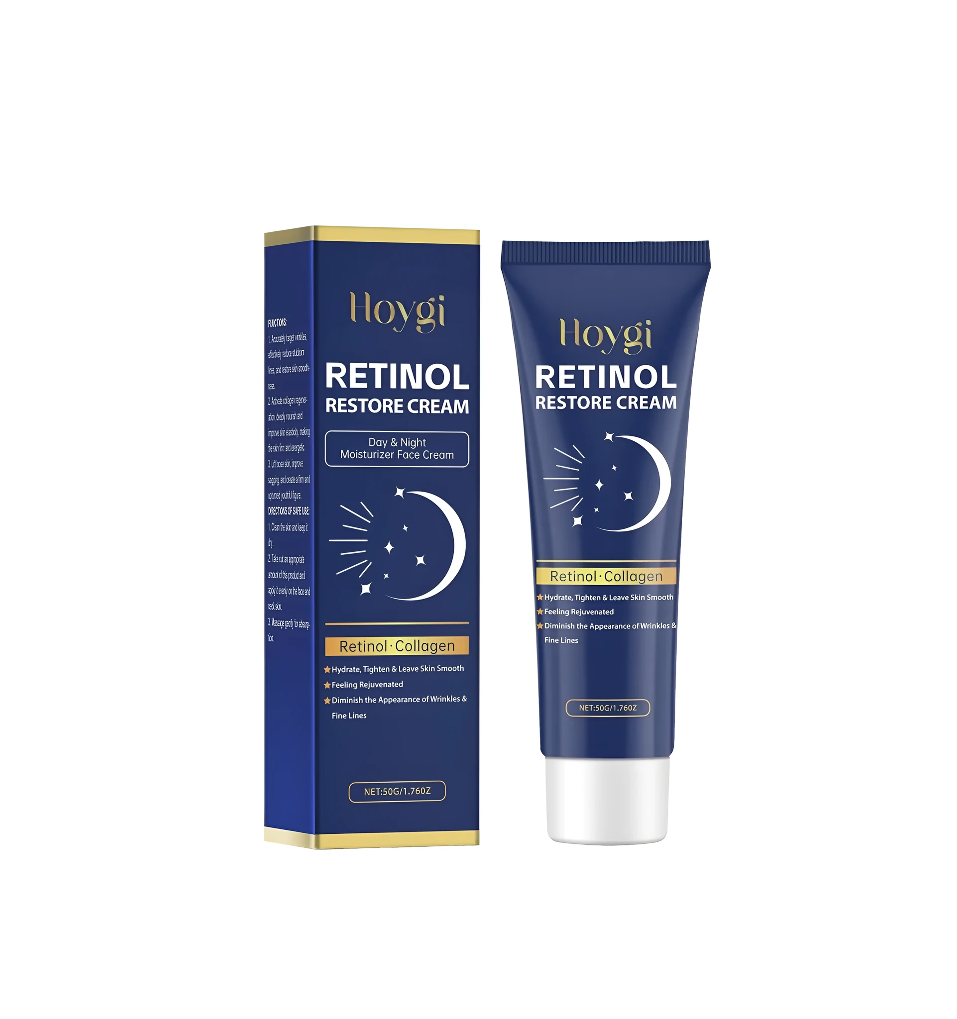 Retinol Restore Firming Cream in a 50g white pot with blue and silver label