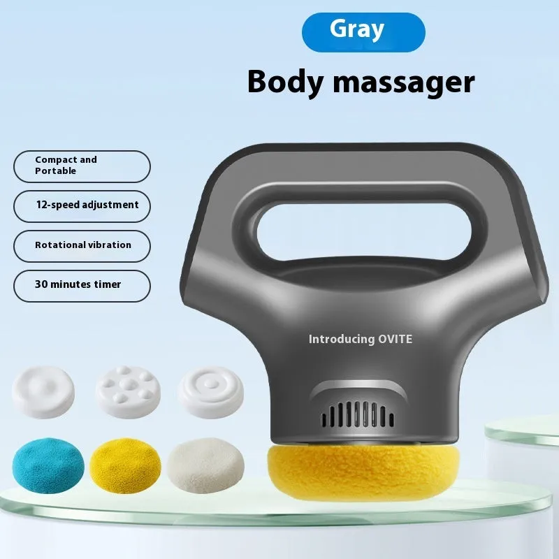 Portable body massage instrument in black, grey, pink or white with Type-C charging port