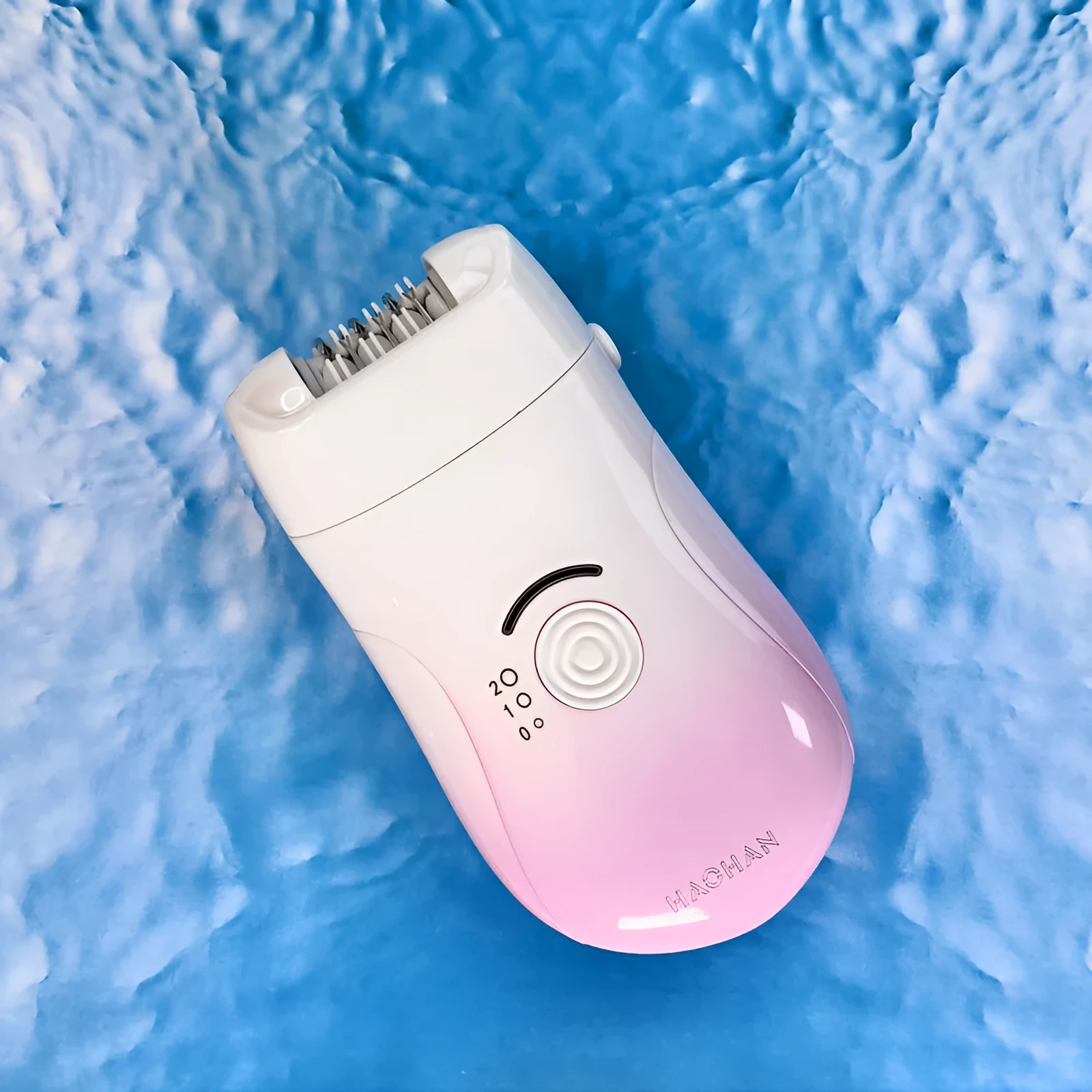Pink USB three-in-one waterproof hair removal device for women with attachments and USB cable