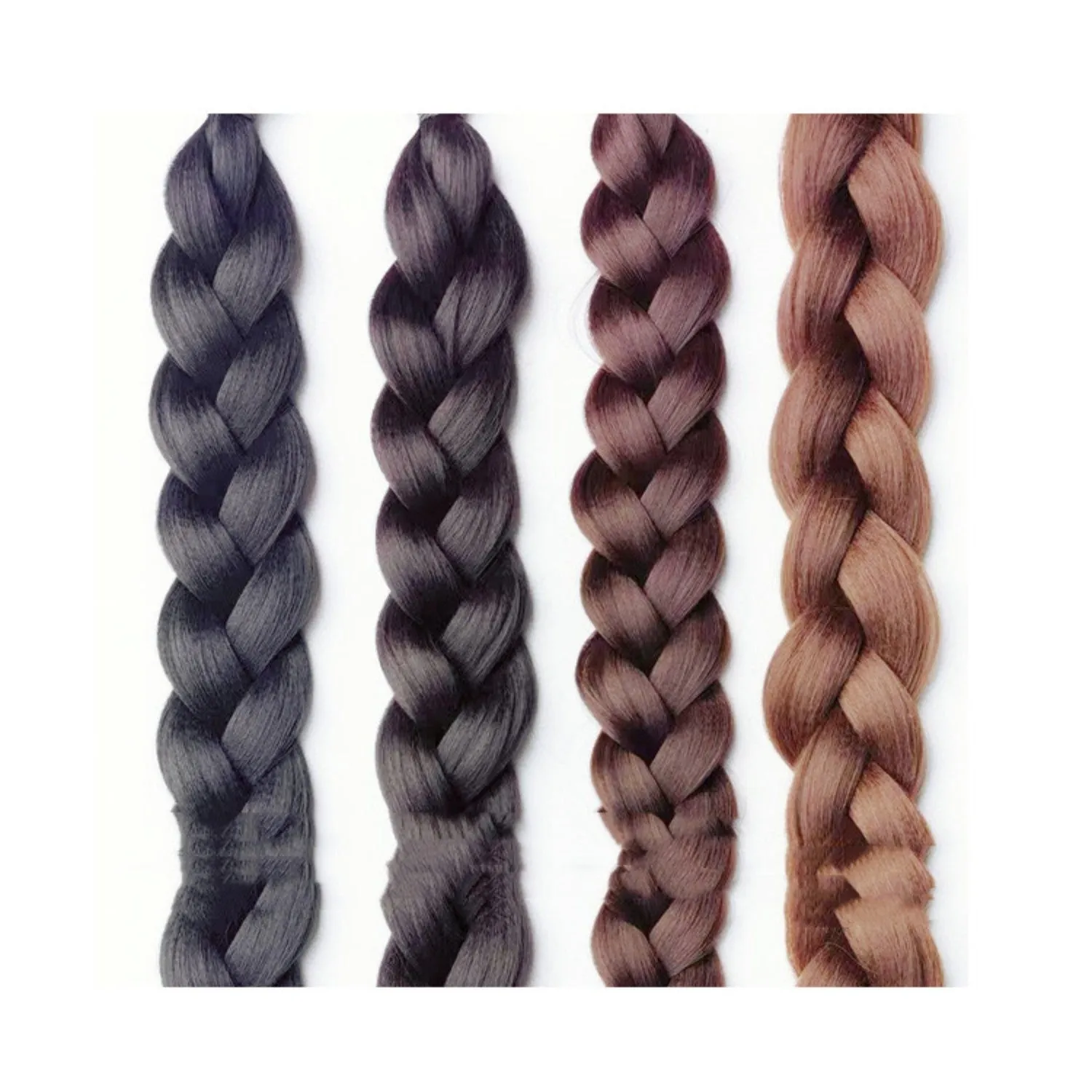 Wig with scratch clip boxing braid in natural black 60cm length protein silk
