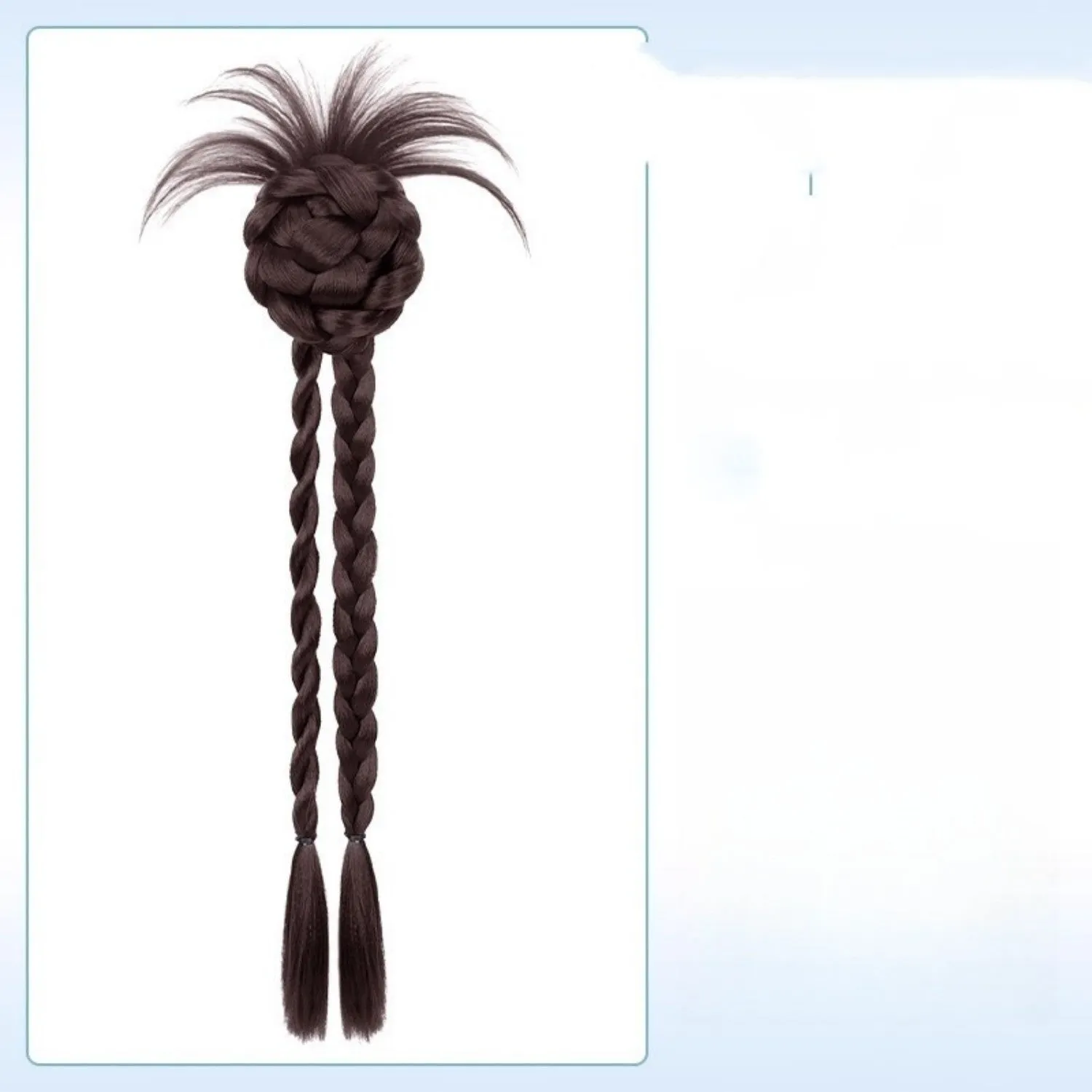 Braided children ponytail in high temperature silk available in multiple brown shades for summer wear