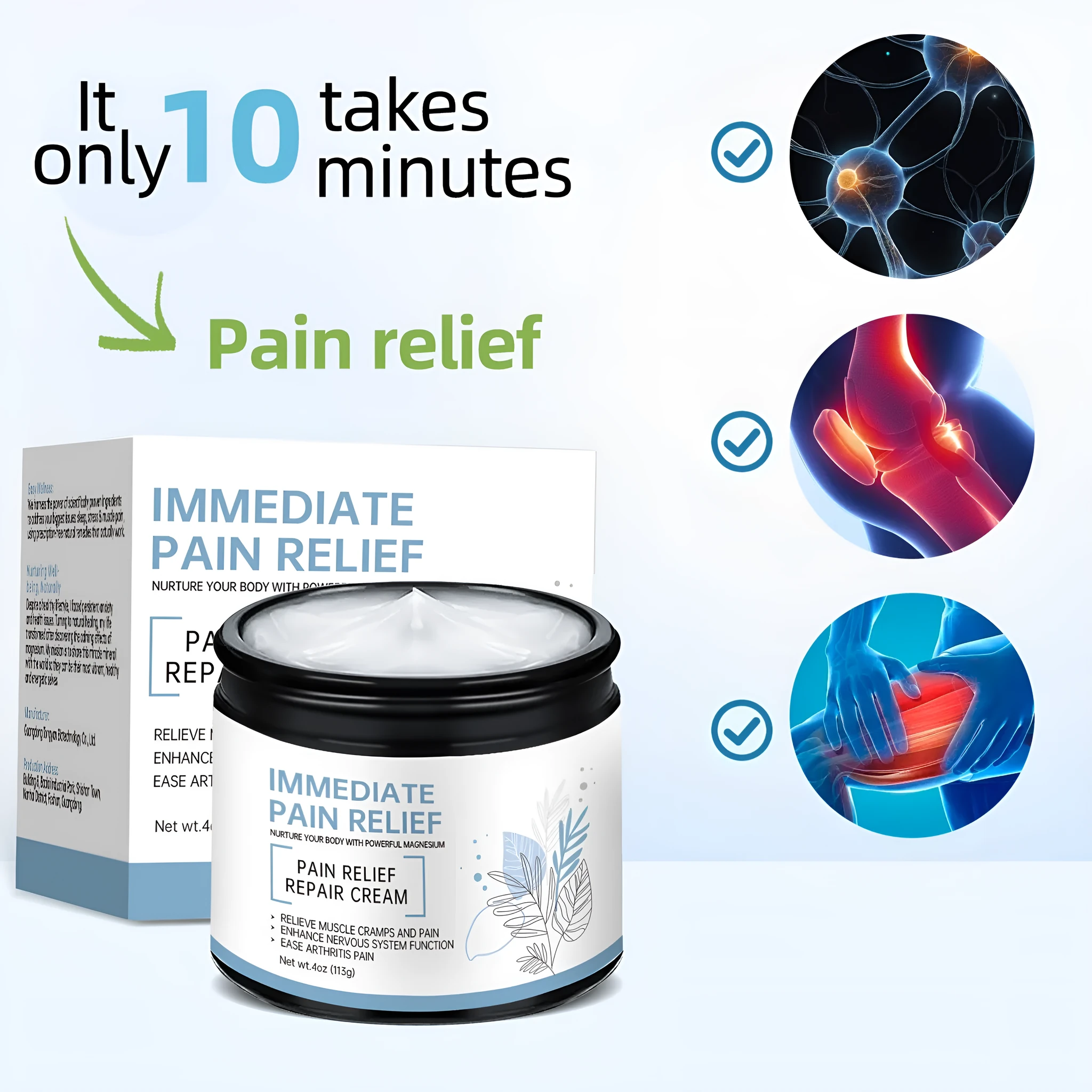 Magnesium neck cream 30g tube for muscle and joint pain relief, personal care product
