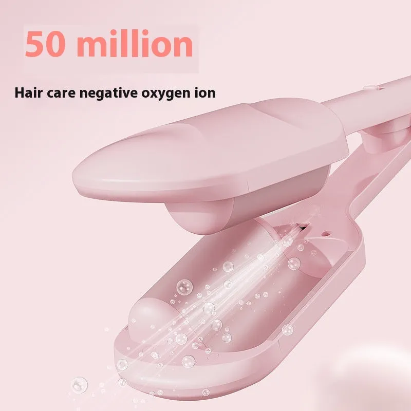 40mm large egg roll deep U LCD hair curler in light purple with wired power cable