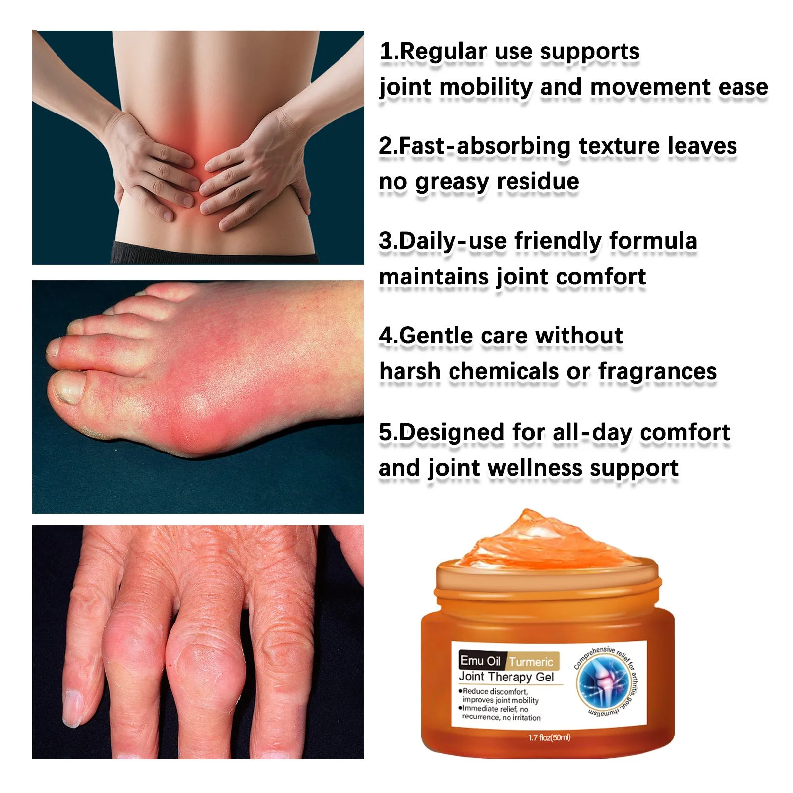 Turmeric Joint Neck Cream 50ml tube for pain relief and moisturising, suitable for women and men