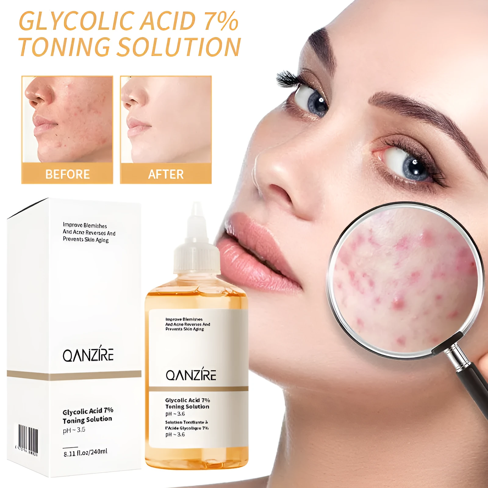 Exfoliating glycolic acid liquid lotion toner 240ml for ladies standard specifications