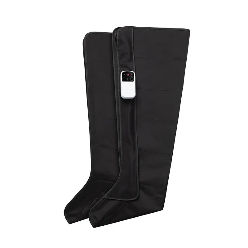 Black air wave leg massage boots fully wrapped calf and foot massager with touch control panel