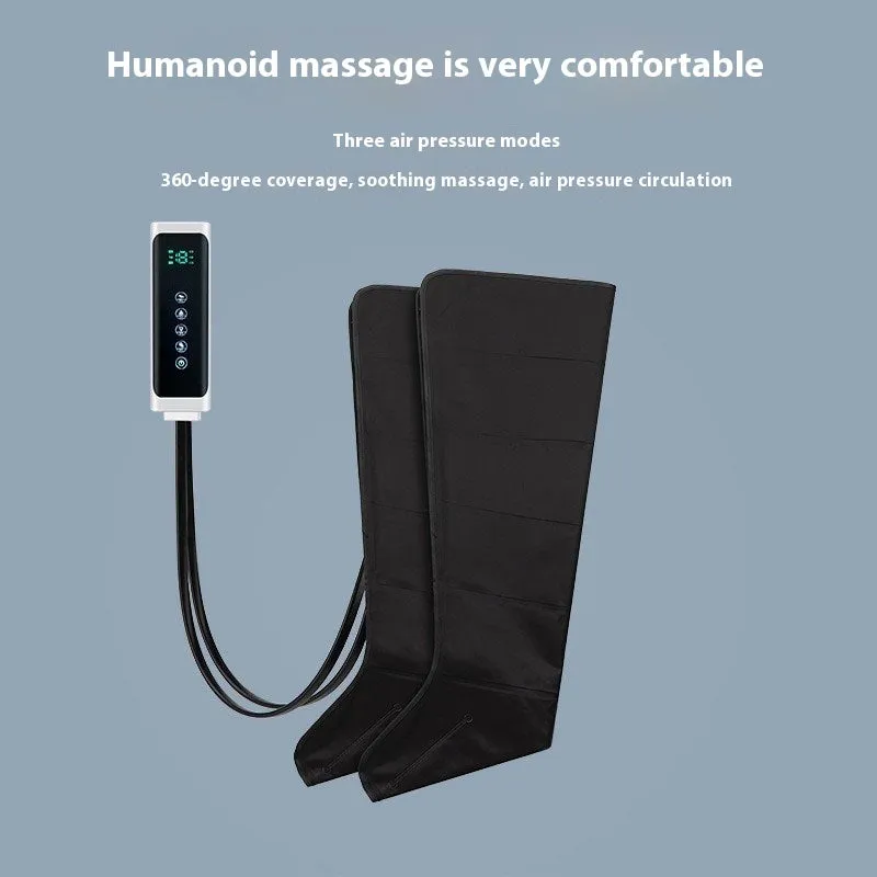 Black air wave leg massage boots fully wrapped calf and foot massager with touch control panel