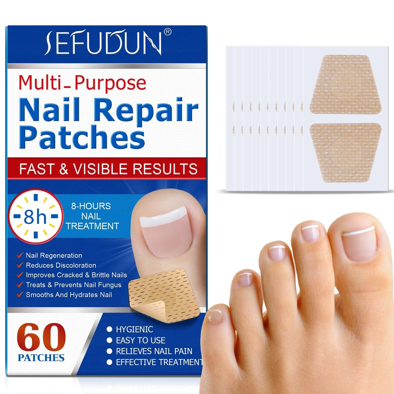 Gray nail correction stickers 60p pack for brittle nail care and reinforcement