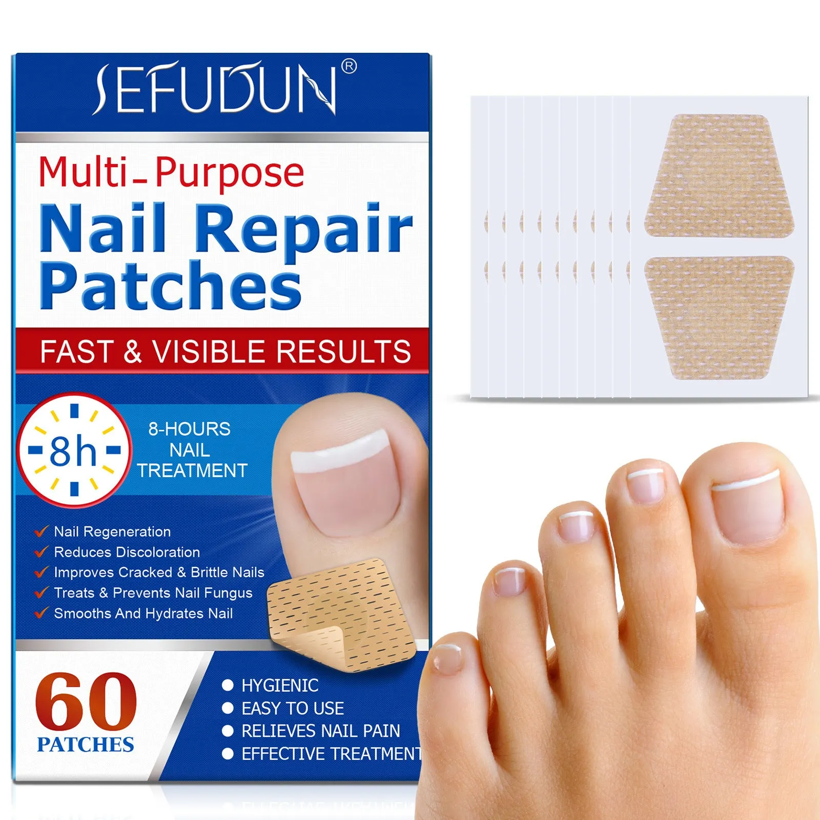 Gray nail correction stickers 60p pack for brittle nail care and reinforcement