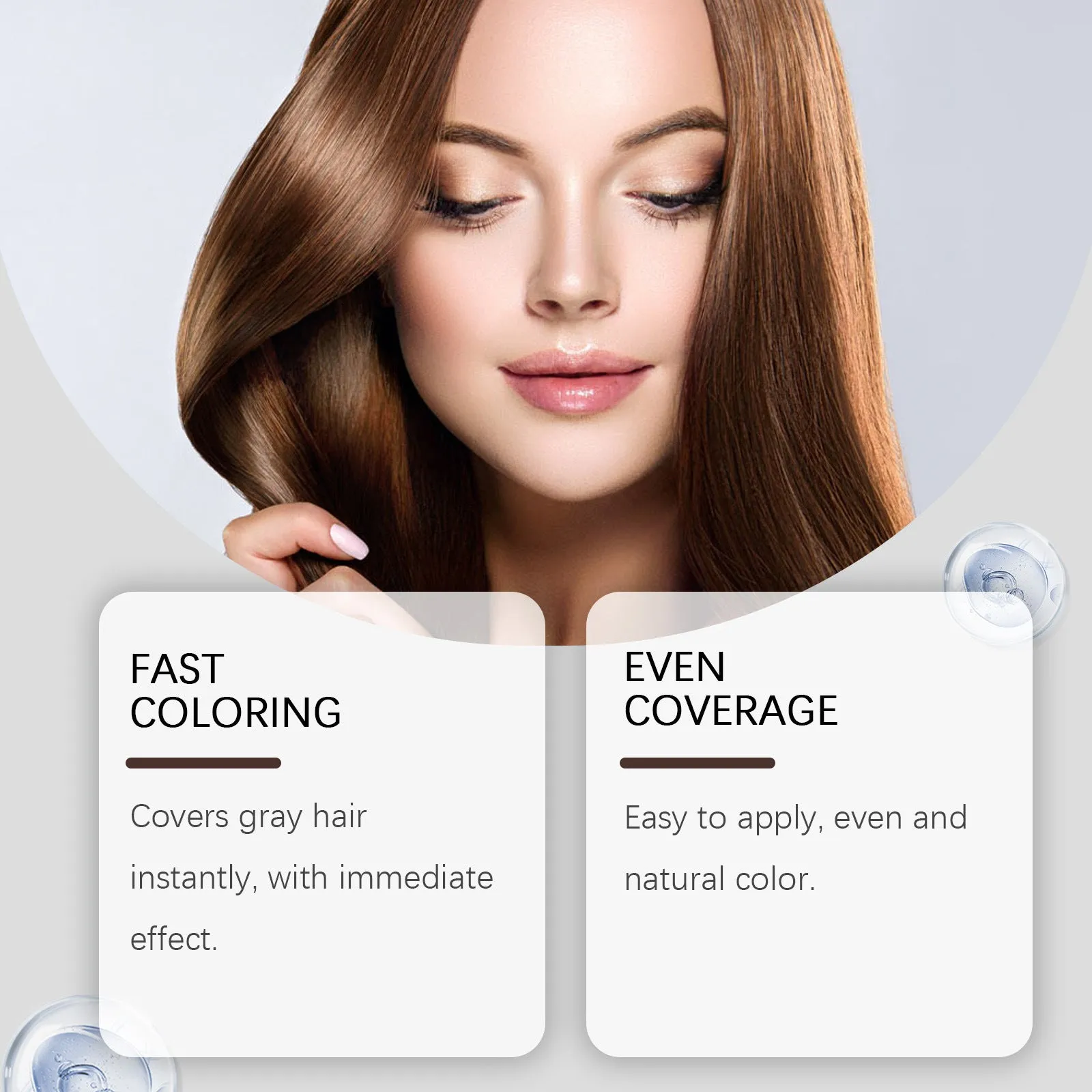 Instant hair dyeing and makeup pen for root touch-up with water-based formula, available in black and brown, 5.53x2.65x9.75cm