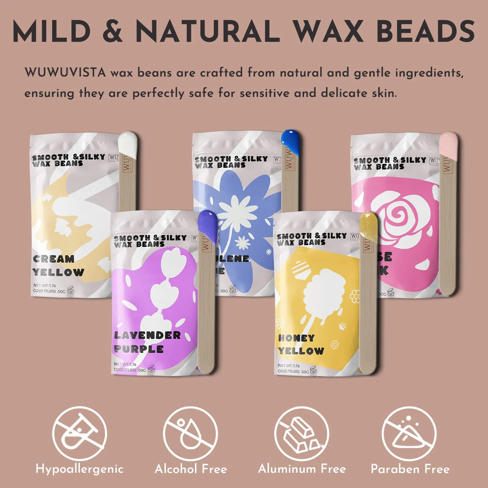 Black or pink professional waxing kit with wax warmer, hard wax beans, applicator sticks and post-care products