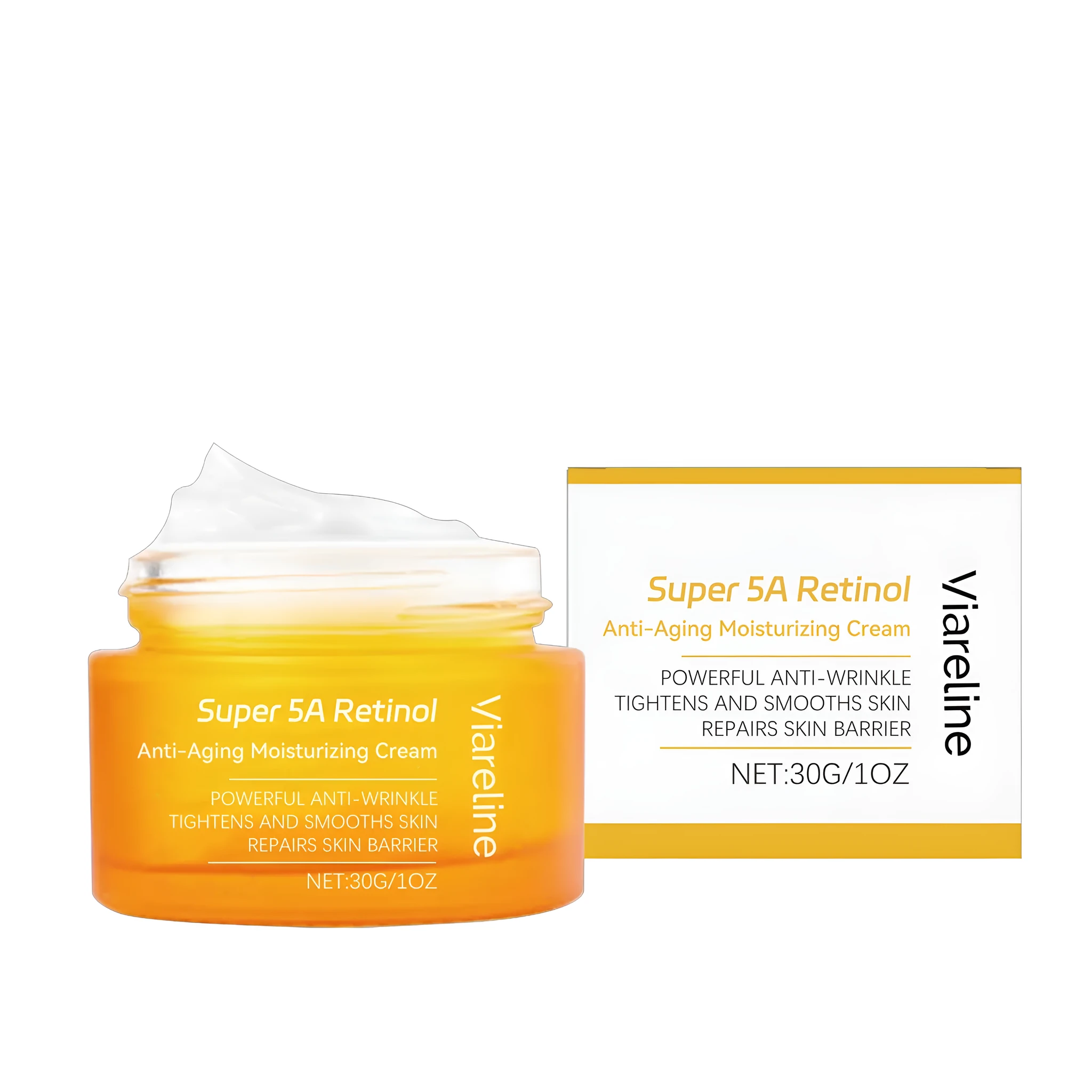 Retinol anti-aging repair cream 30g jar with hyaluronic acid for wrinkle reduction and skin firming