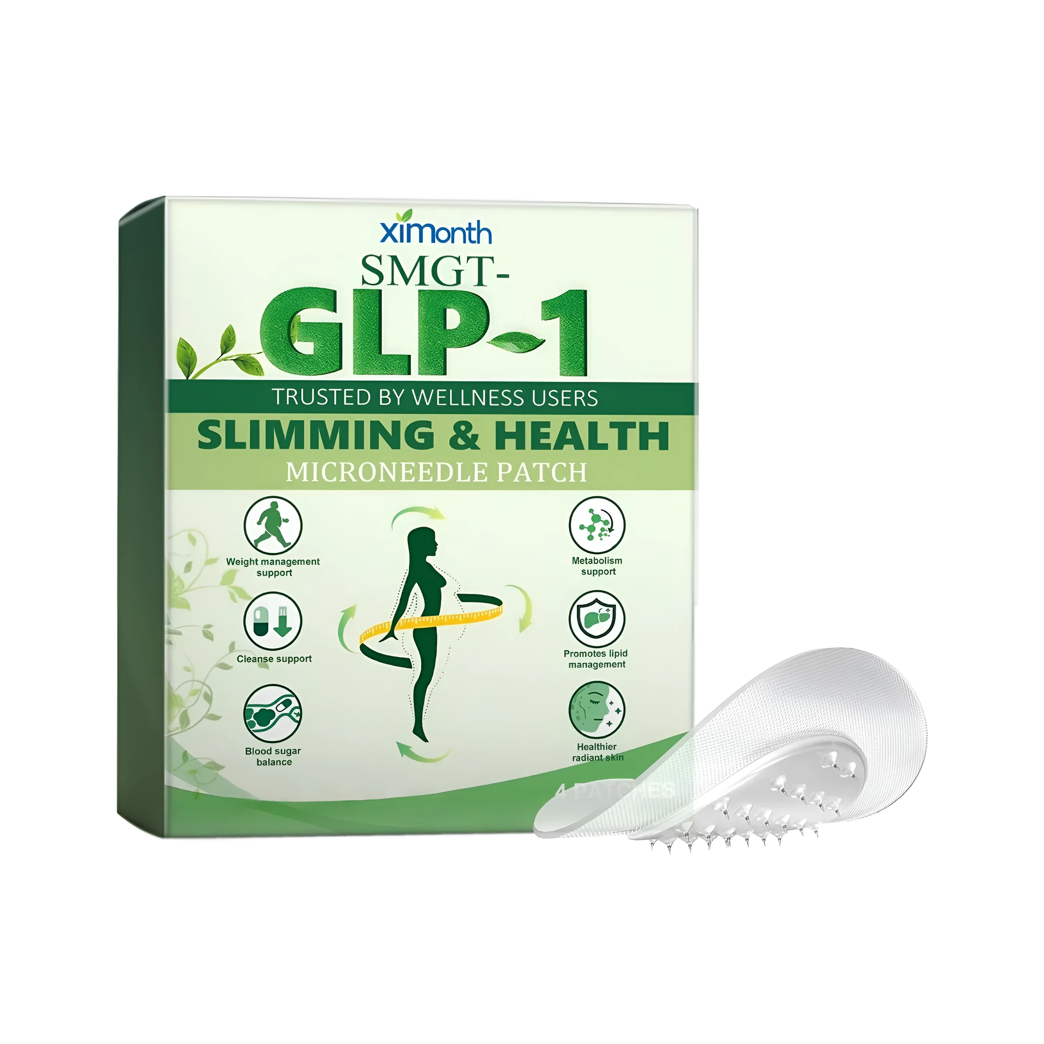 Healthy Slimming Microneedle Patch with acetyl hexapeptide-8, ginger, and mugwort leaf – 4 patches