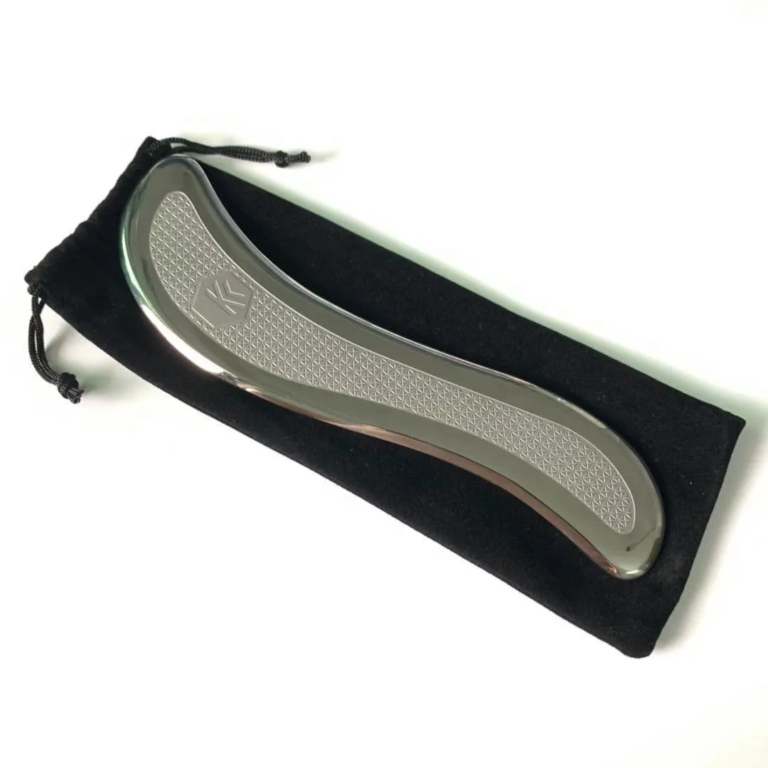 Stainless steel fascial knife KSg22 shape 195x50x5mm for muscle meridian release