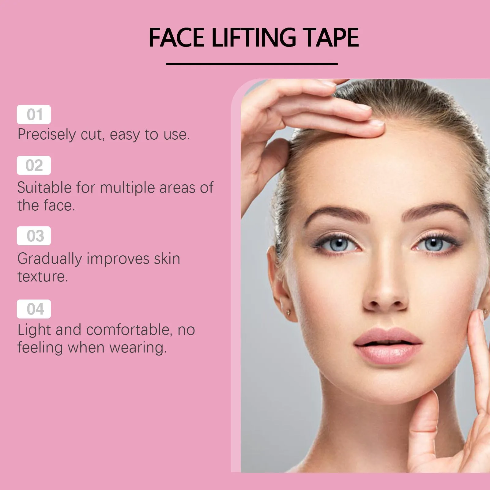 Roll of facial anti-wrinkle lifting tape with hyaluronic acid and vitamin E for skin firming
