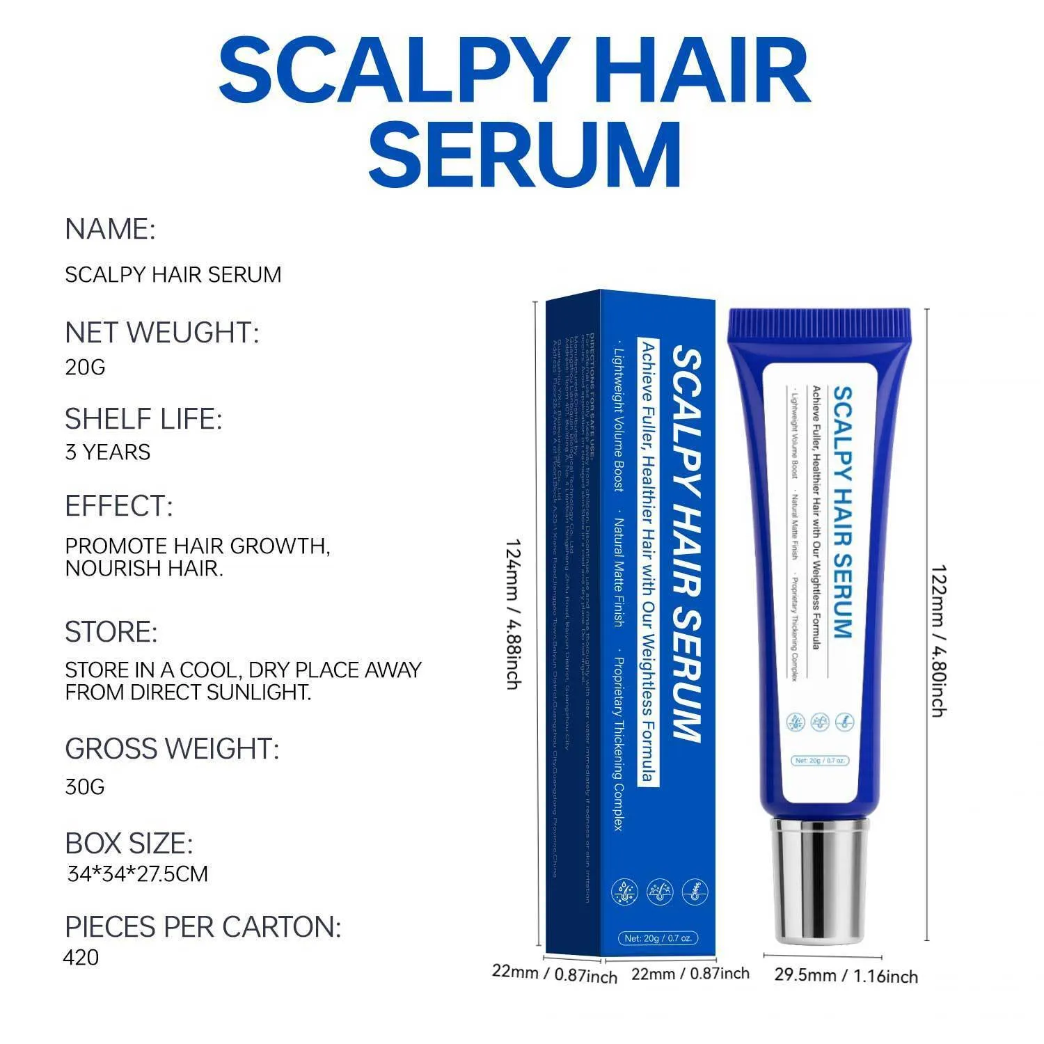 Scalp Hair Repair 20g Scalpy Hair Serum pack for damaged scalp care and hair restoration