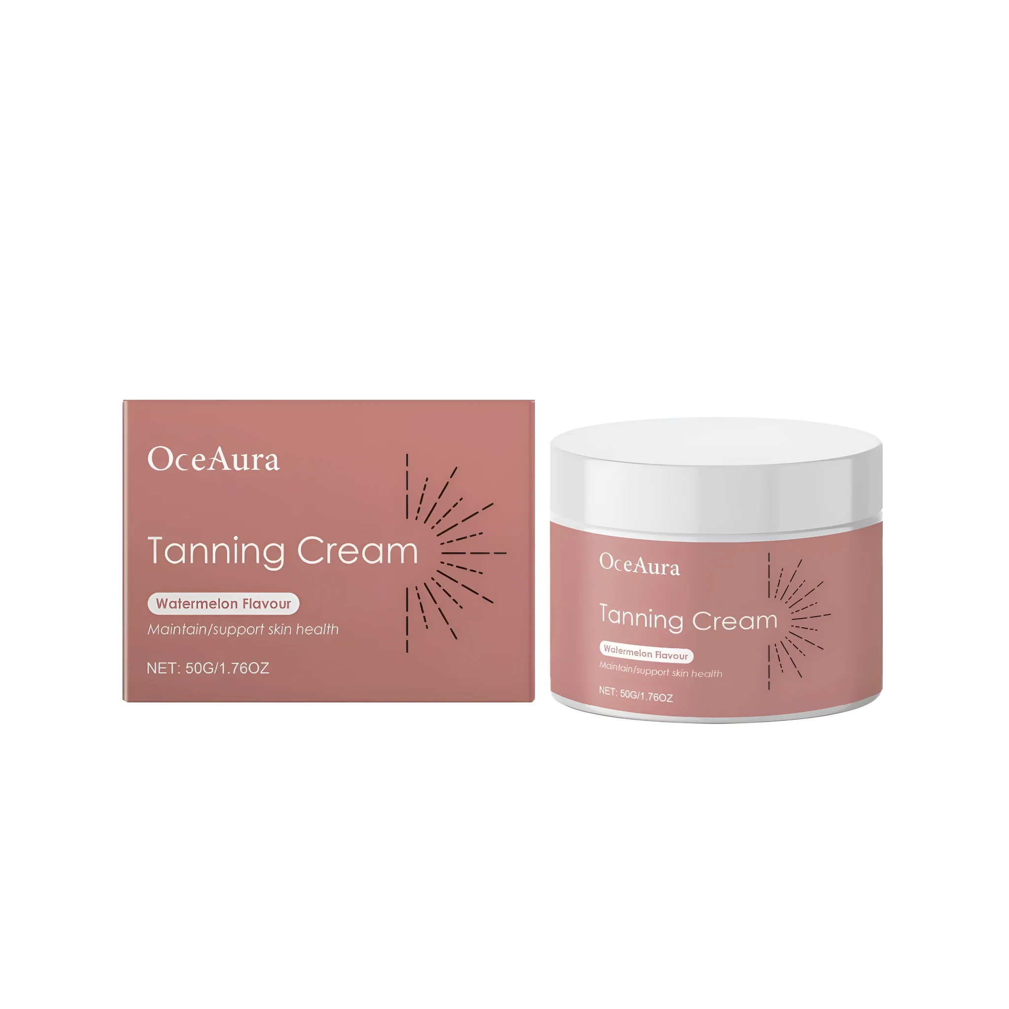 Self tanning cream with coconut oil and walnut shell extract in 60ml set with essence and bath gloves