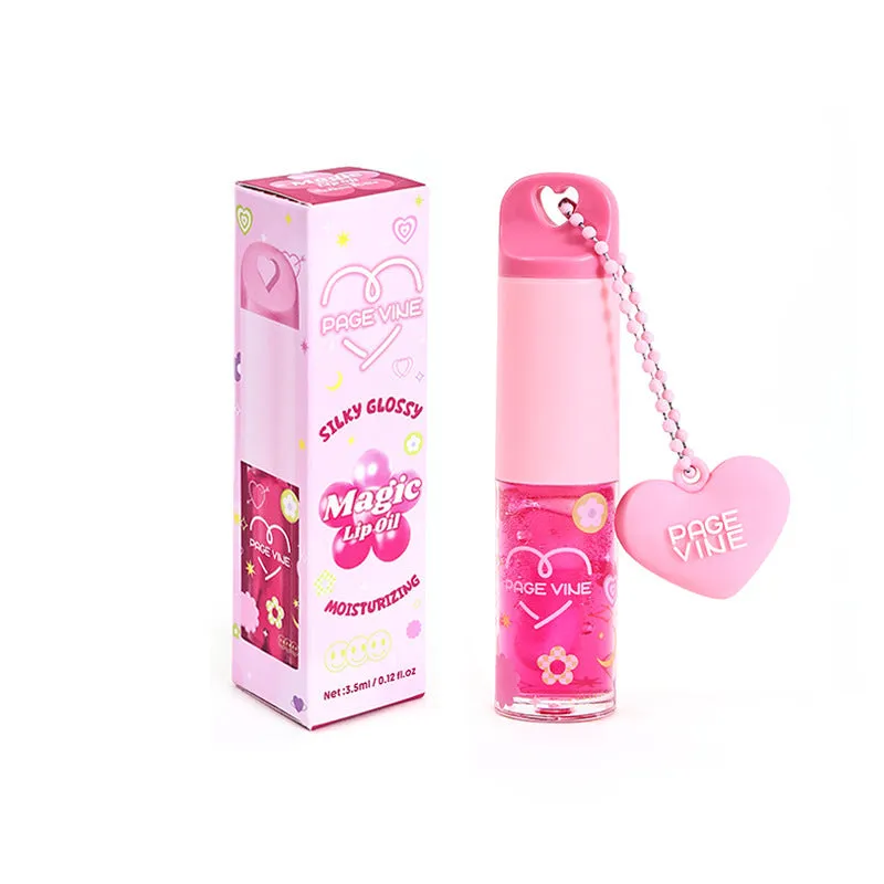 Temperature change water light lip lacquer love pendant moisturizing lip gloss colour changing lip gloss makeup cosmetic