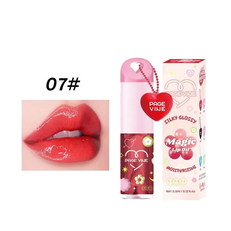 Temperature change water light lip lacquer love pendant moisturizing lip gloss colour changing lip gloss makeup cosmetic