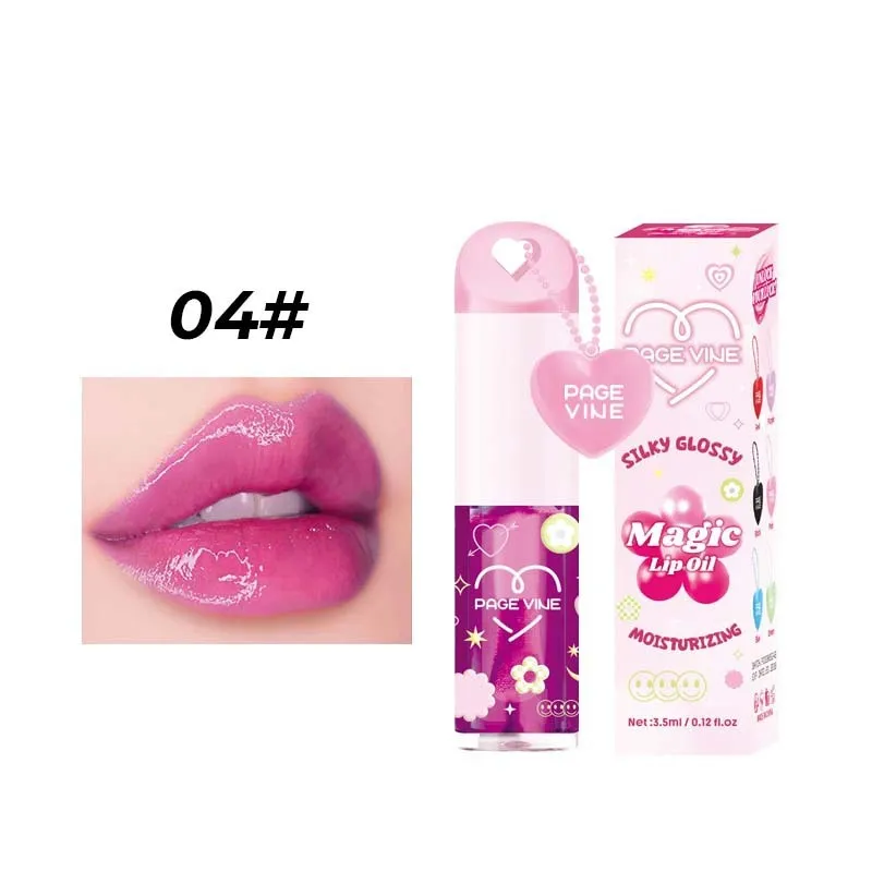 Temperature change water light lip lacquer love pendant moisturizing lip gloss colour changing lip gloss makeup cosmetic